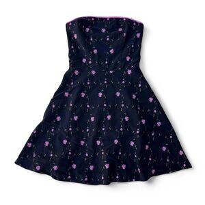 vintage strapless rose dress